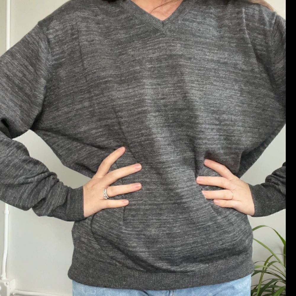 LÍNEA ROSSA SIGNATURE Grey Merino Wool Sweater-L - Picture 10 of 11